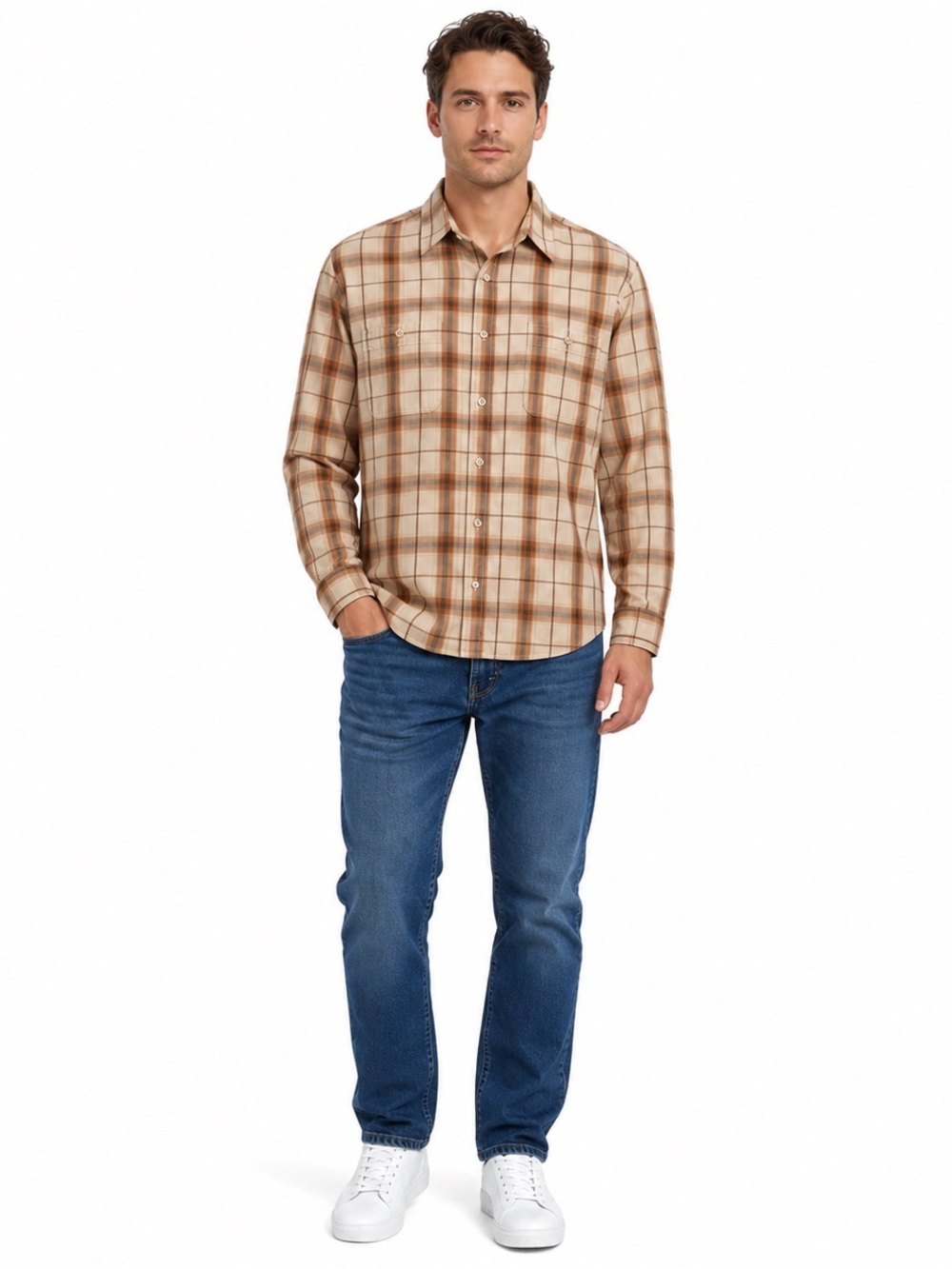 The Children’s Place Dad & Me Plaid Flannel Shirt Men’s XXL Brown